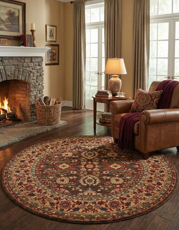 Light Brown Chelsea Round Rug
