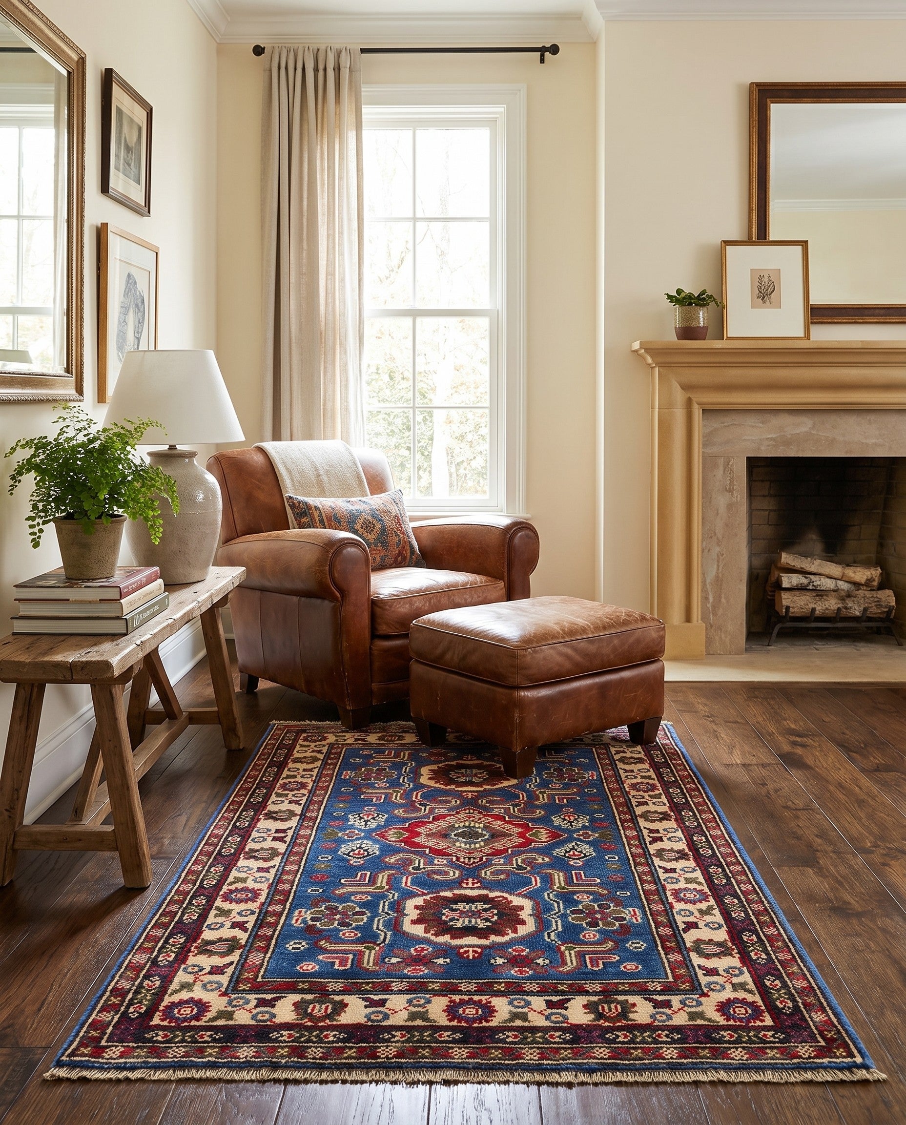 2' 7 x 4' Hand Knotted Kazak Rug