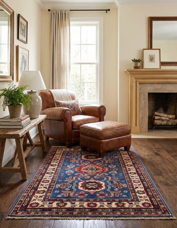 2' 7 x 4' Hand Knotted Kazak Rug