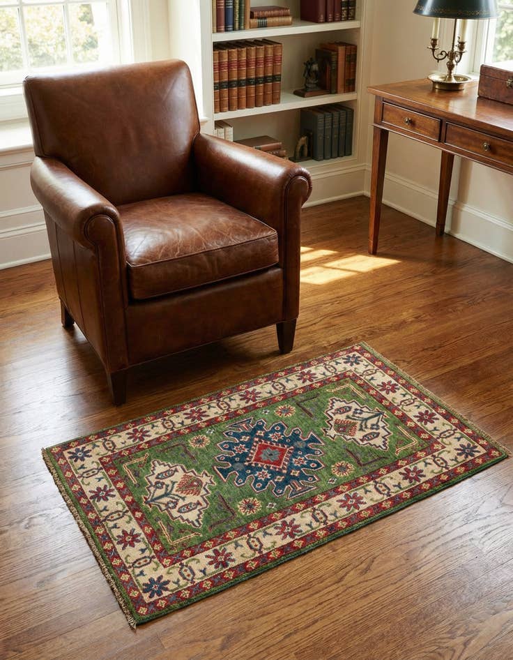 Detail image of 2' 8 x 4' 3 Hand Knotted Kazak Rug