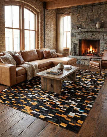 5' 3 x 8' 1 Cowhide - Patchwork Rug