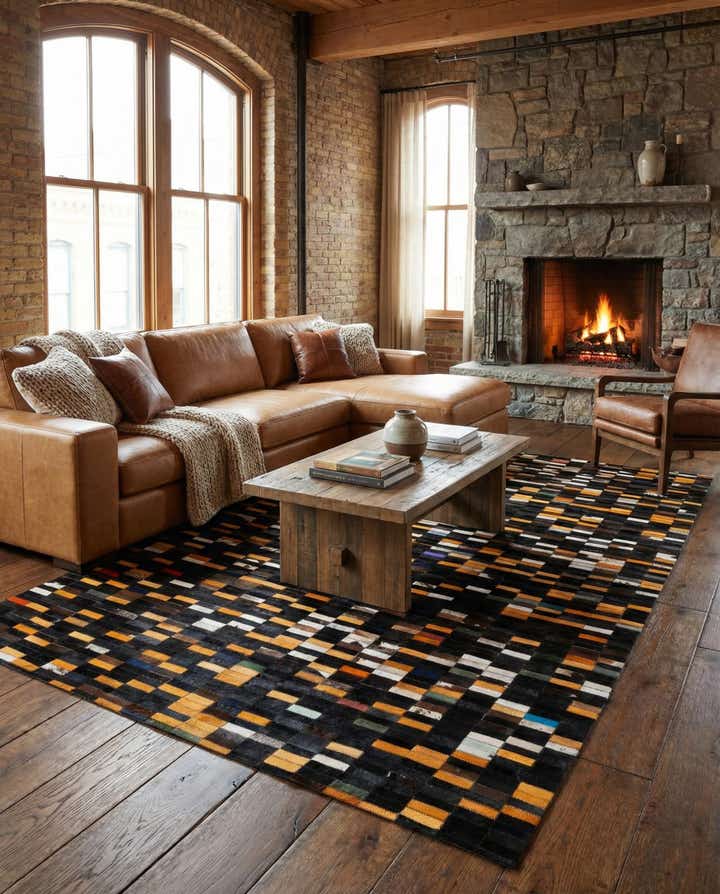 5' 3 x 8' 1 Cowhide - Patchwork Rug