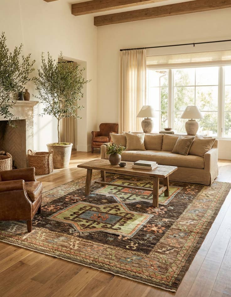 Detail image of 8' 8 x 10' 5 Hand Knotted Oushak Wool Rug