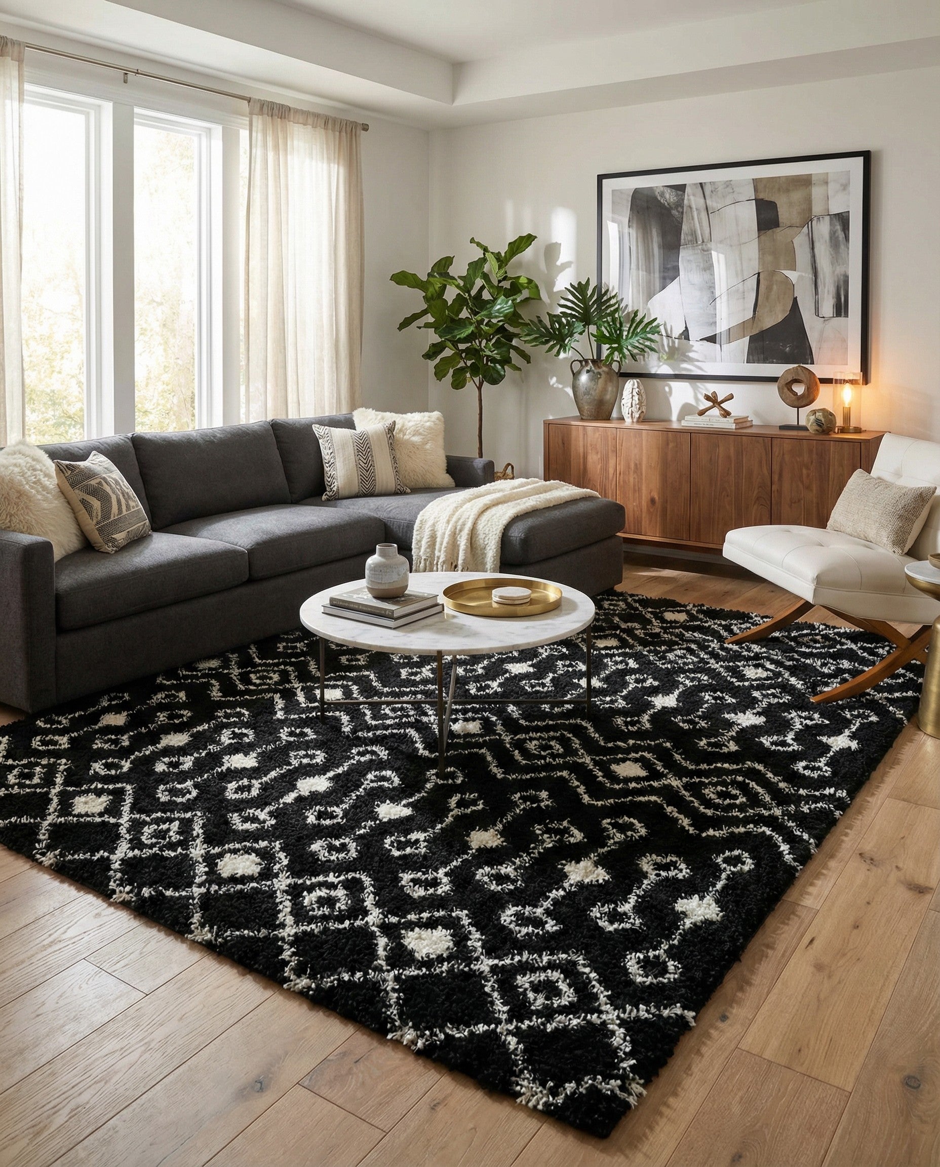 10' x 10' Moroccan Trellis Shag Square Rug