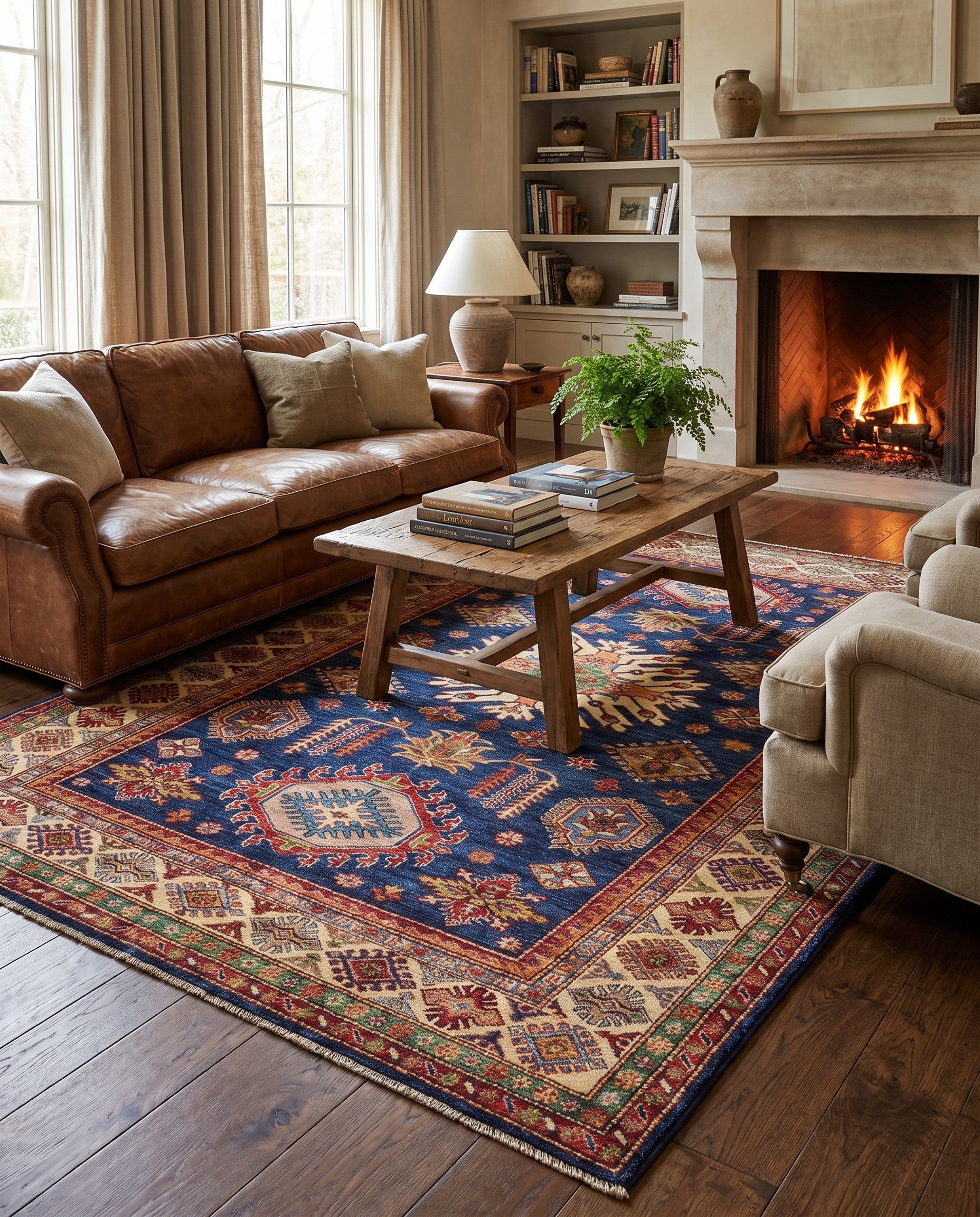 5' 9 x 7' 10 Hand Knotted Kazak Rug