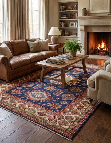 5' 9 x 7' 10 Hand Knotted Kazak Rug