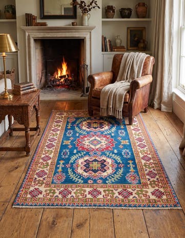 3' 11 x 6' Hand Knotted Kazak Rug
