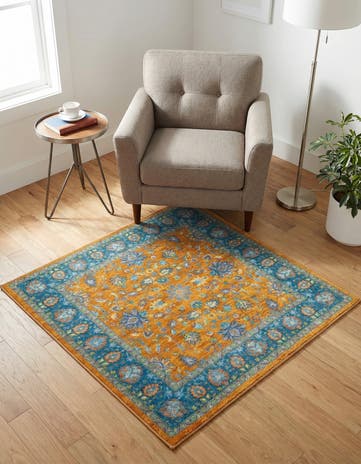Sunshine Yellow Medina Square Rug
