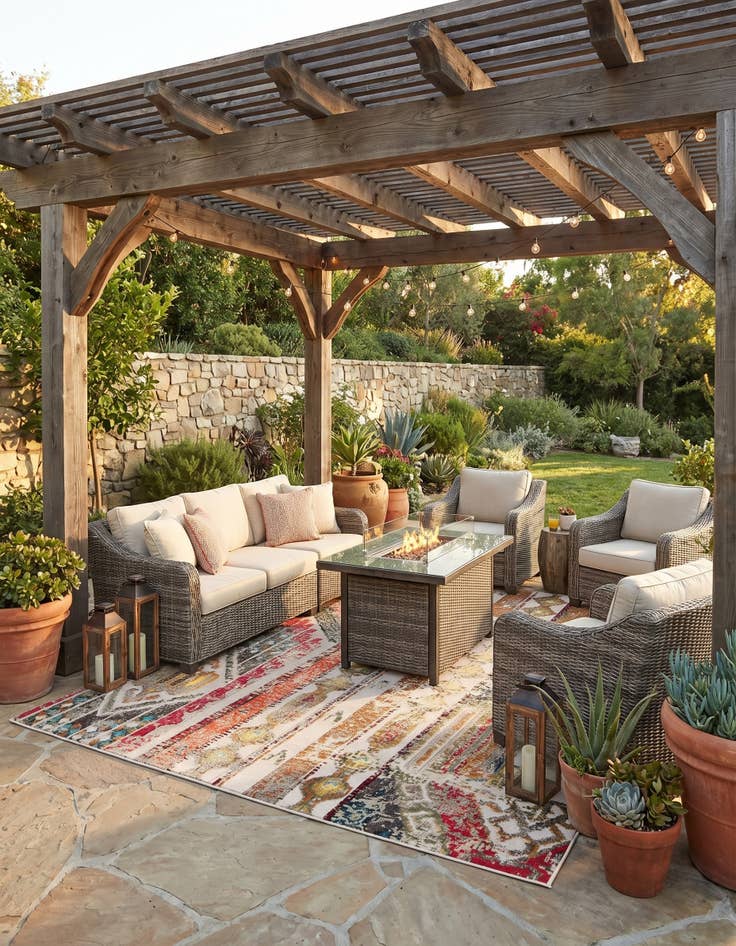 Detail image of 10' x 10' Easy-Clean Casablanca Indoor / Outdoor Square Rug