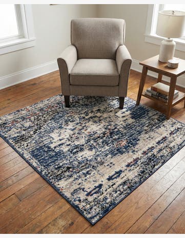 Blue Tucson Square Rug