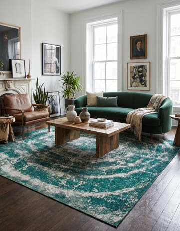 7' 10 x 9' Hand Knotted Ultra Vintage Persian Wool Square Rug
