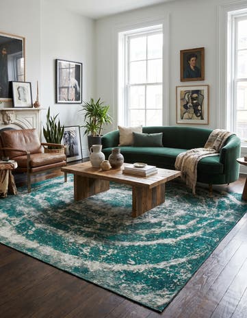 7' 10 x 9' Hand Knotted Ultra Vintage Persian Wool Square Rug