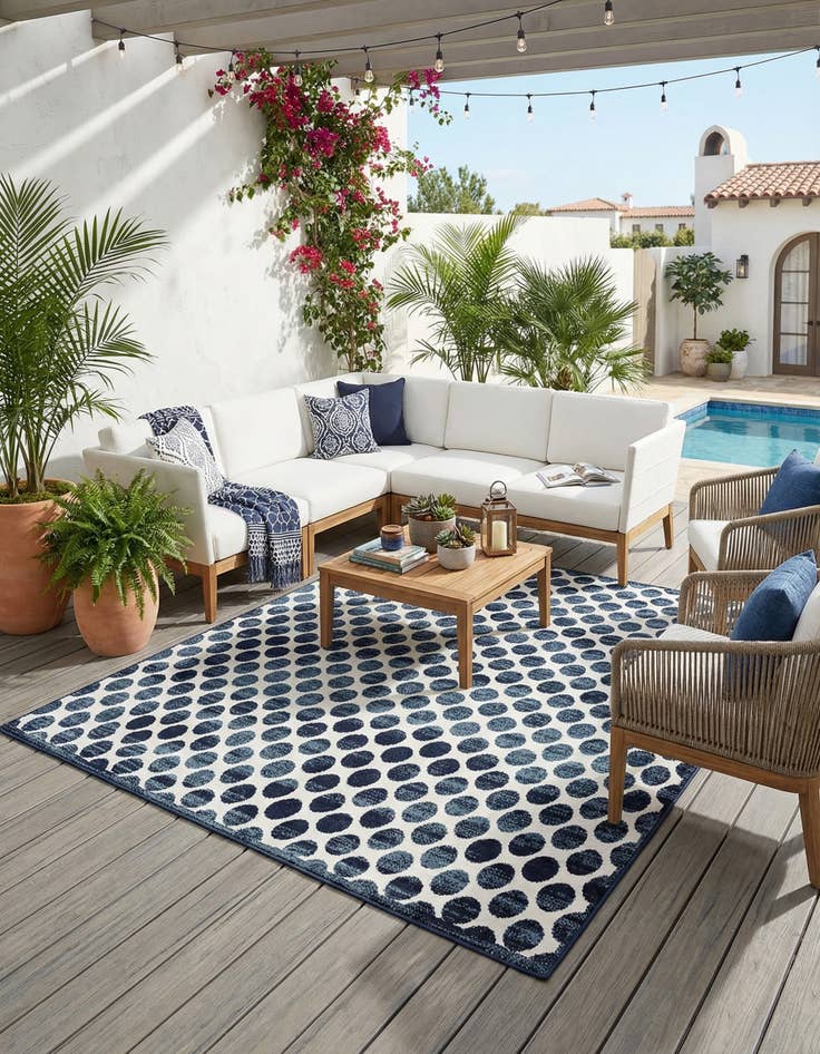 Detail image of 10' x 10' Washable Sabrina Soto Indoor / Outdoor Square Rug