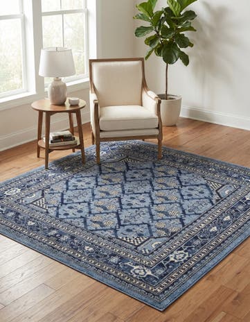 Blue Miranda Square Rug