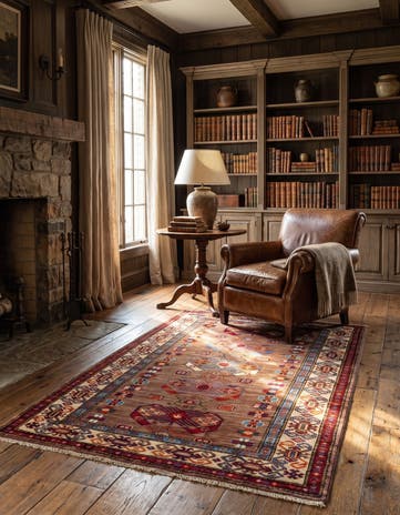 3' 5 x 5' 1 Hand Knotted Kazak Rug