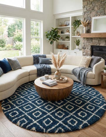 10' x 10' Lattice Shag Round Rug
