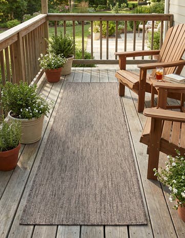 2' x 7' Easy-Clean Solid Indoor / Outdoor Runner Rug