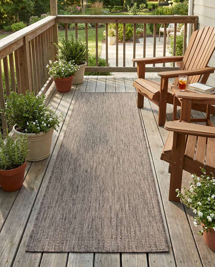 2' x 7' Easy-Clean Solid Indoor / Outdoor Runner Rug