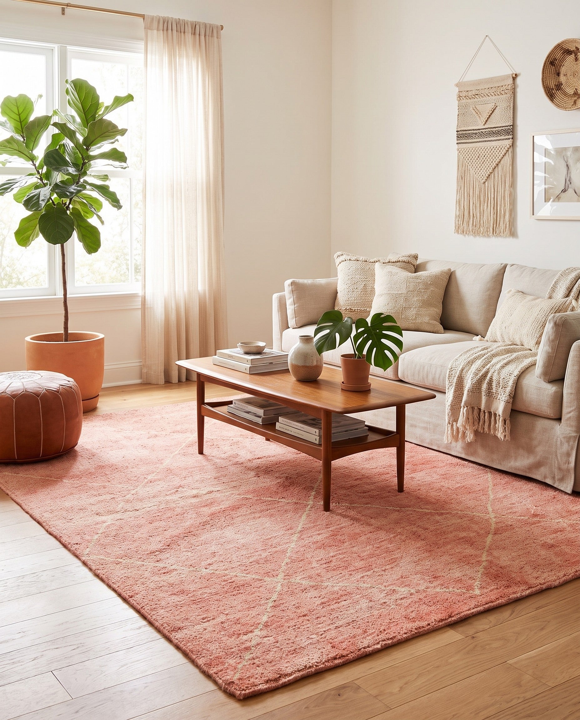 5' 6 x 6' 7 Hand Knotted Moroccan Wool Square Rug