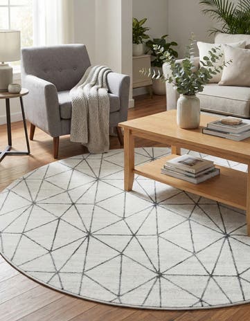 7' x 7' Lattice Trellis Round Rug