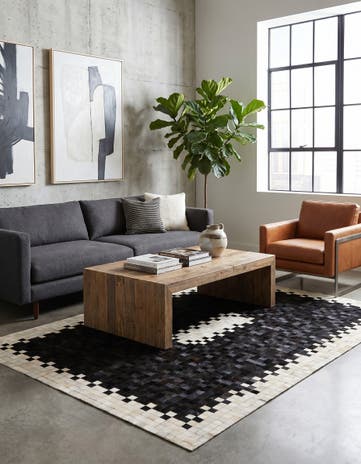 5' x 8' 2 Cowhide - Patchwork Rug