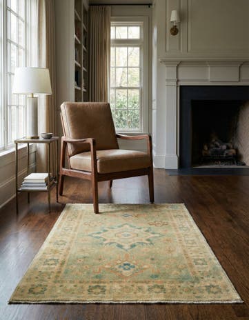 3' 5 x 4' 4 Hand Knotted Oushak Wool Rug