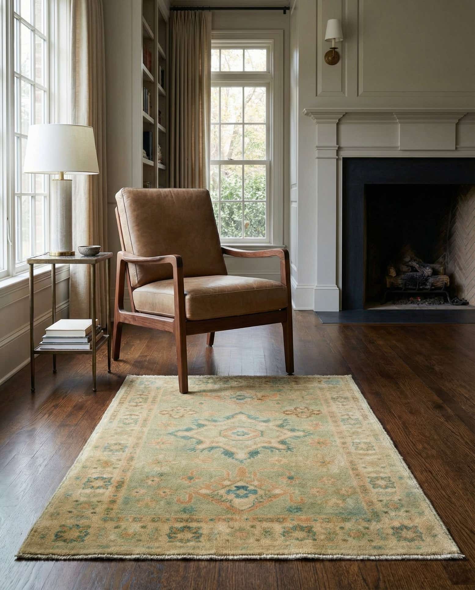 3' 5 x 4' 4 Hand Knotted Oushak Wool Rug