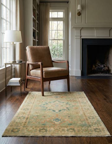 3' 5 x 4' 4 Hand Knotted Oushak Wool Rug