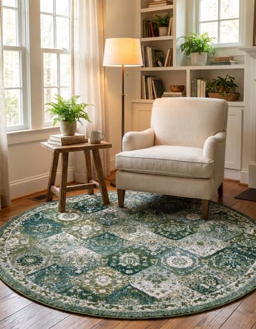 Green Madeline Round Rug