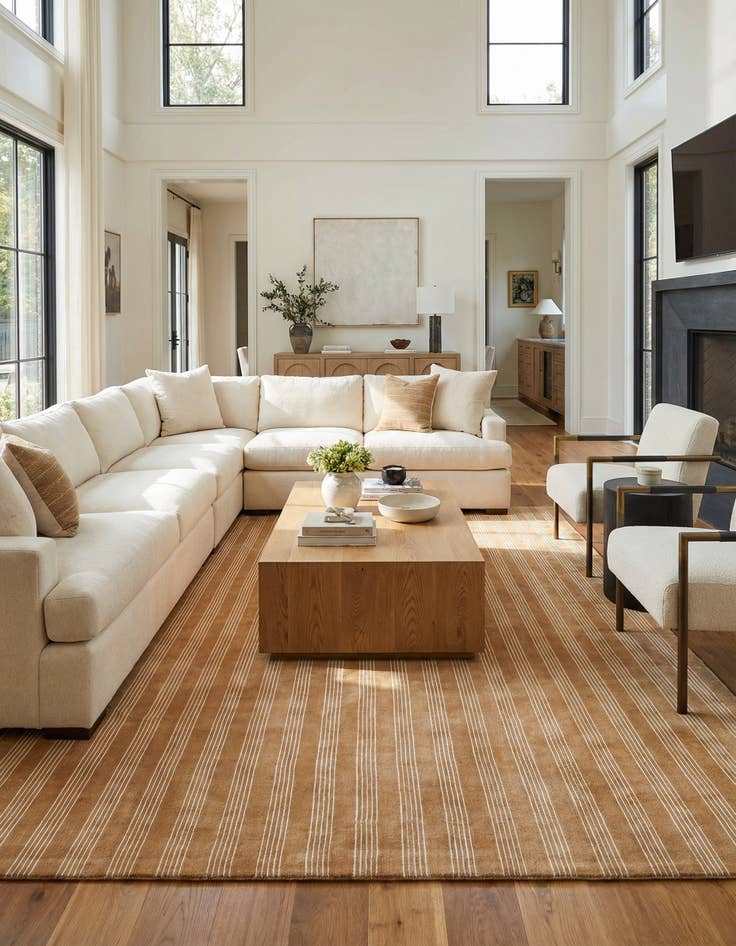 Detail image of 10' x 10' Jill Zarin Striped Wool Square Rug