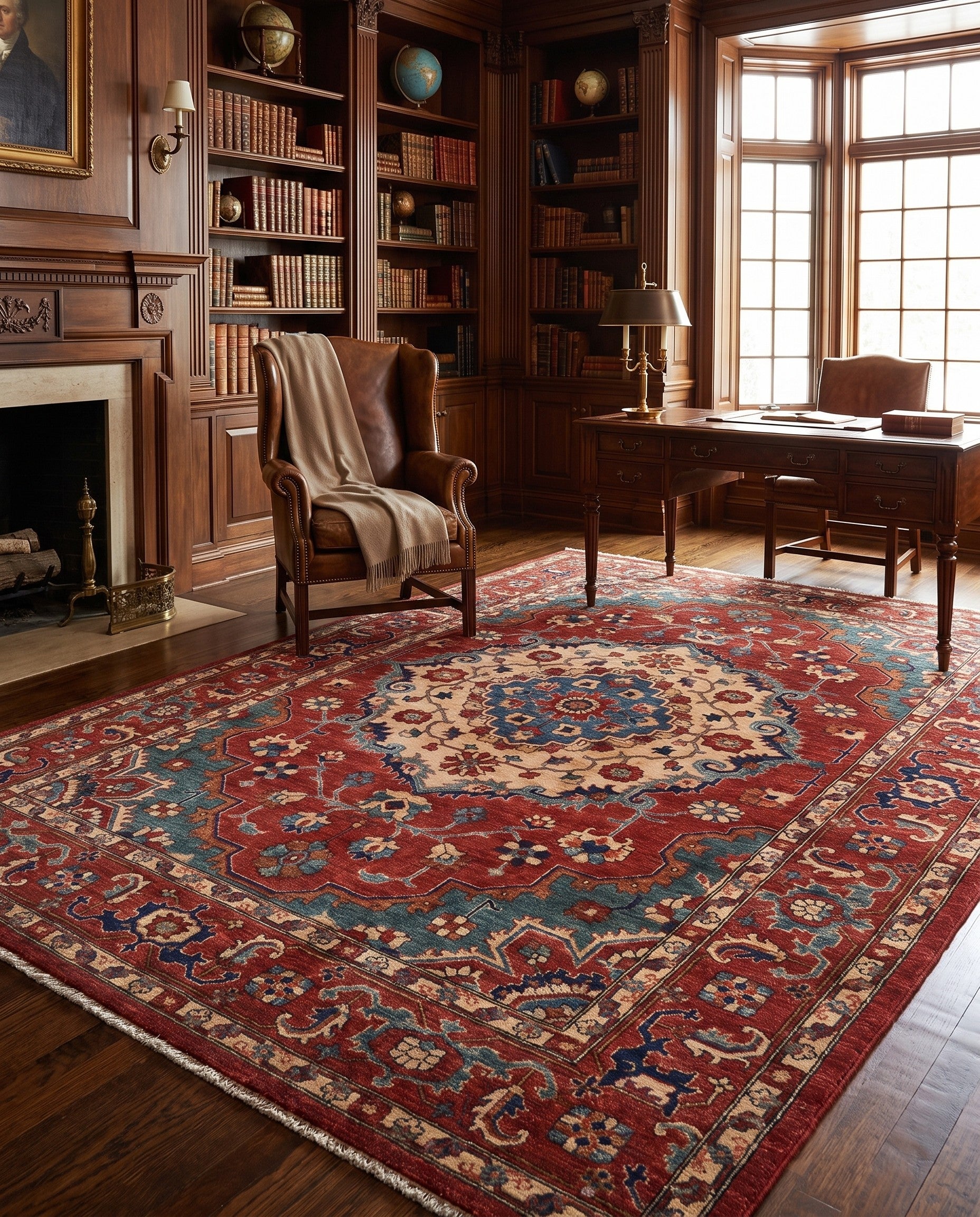 6' 9 x 10' Hand Knotted Heriz Rug