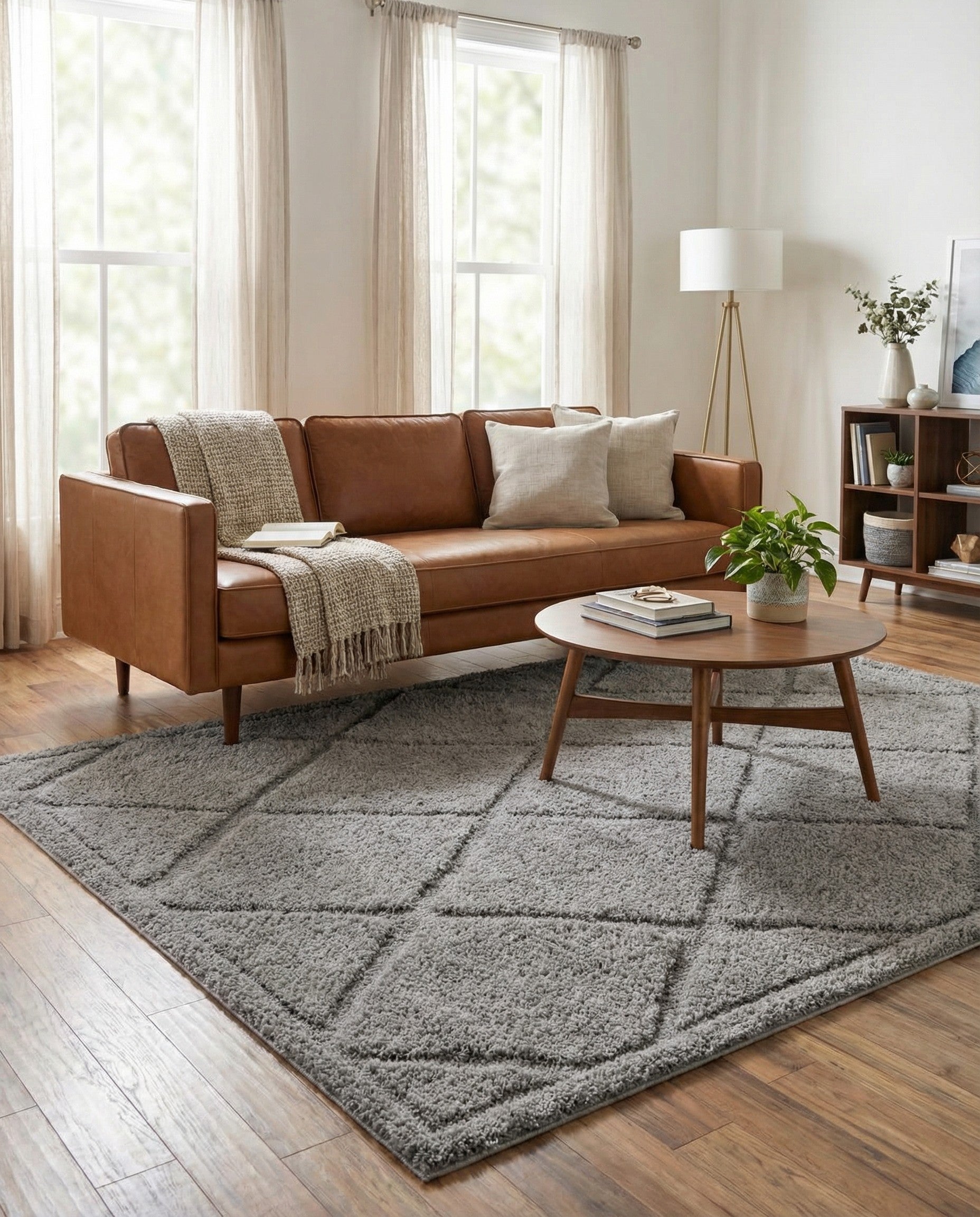 5' x 8' Lattice Shag Rug