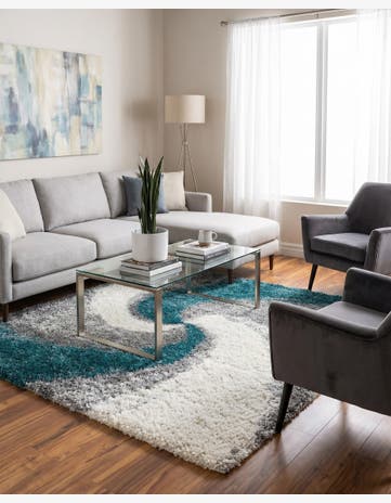 Turquoise Soft Touch Shag Square Rug