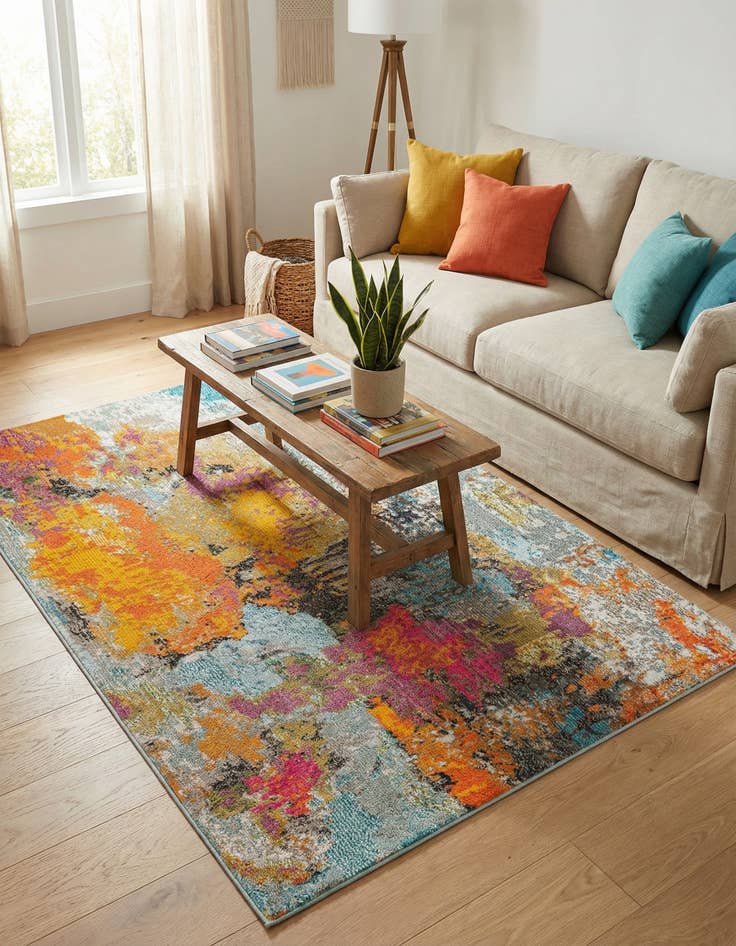 Detail image of 4' x 6'  Washable Vivid Rug