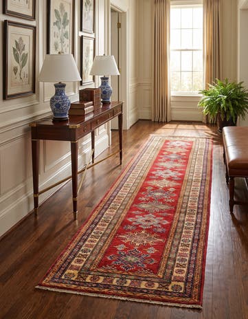 2' 6 x 9' 10 Hand Knotted Kazak Runner Rug