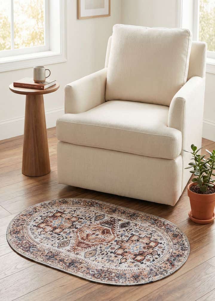 2' x 3' 1 Washable Yara Oval Rug