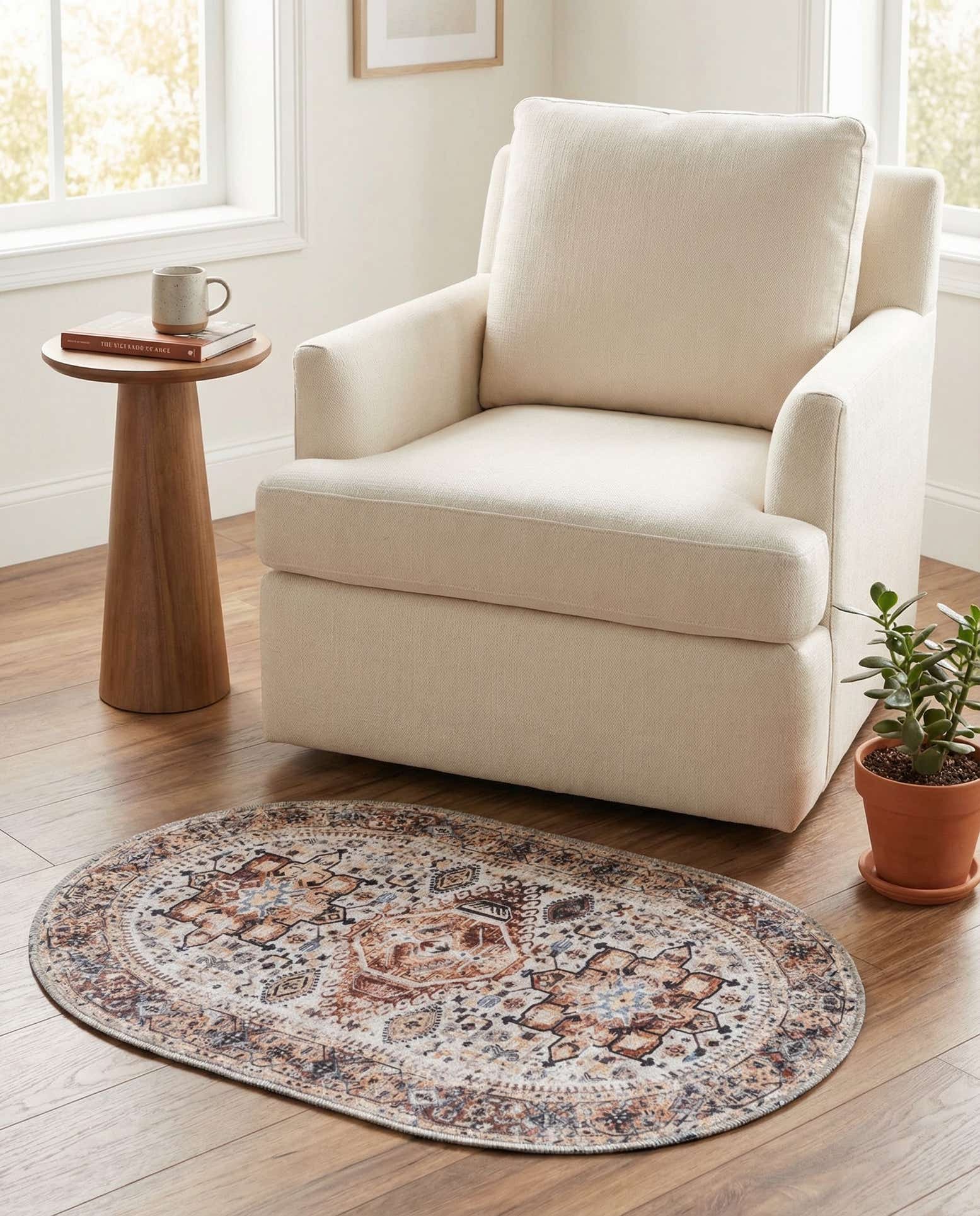 2' x 3' 1 Washable Yara Oval Rug