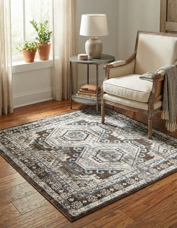 Gray Charlotte Square Rug
