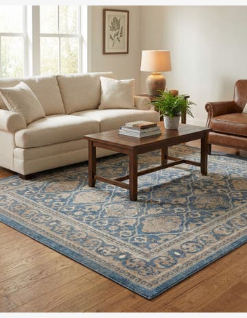 Light Blue Viola Square Rug