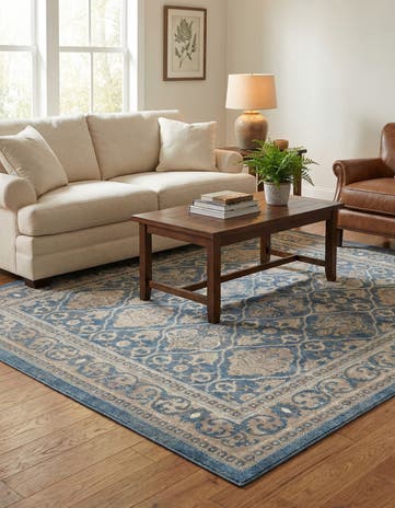 Light Blue Vienna Square Rug