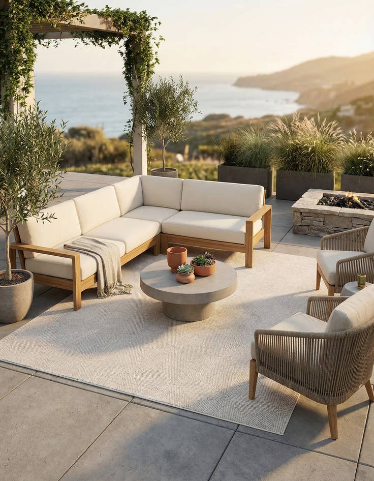 Detail image of 10' x 10'  Washable Sabrina Soto Indoor / Outdoor Square Rug