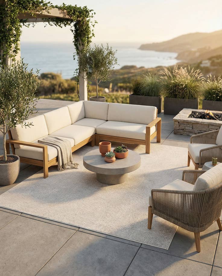 Detail image of 10' x 10' Easy-Clean Sabrina Soto Indoor / Outdoor Square Rug