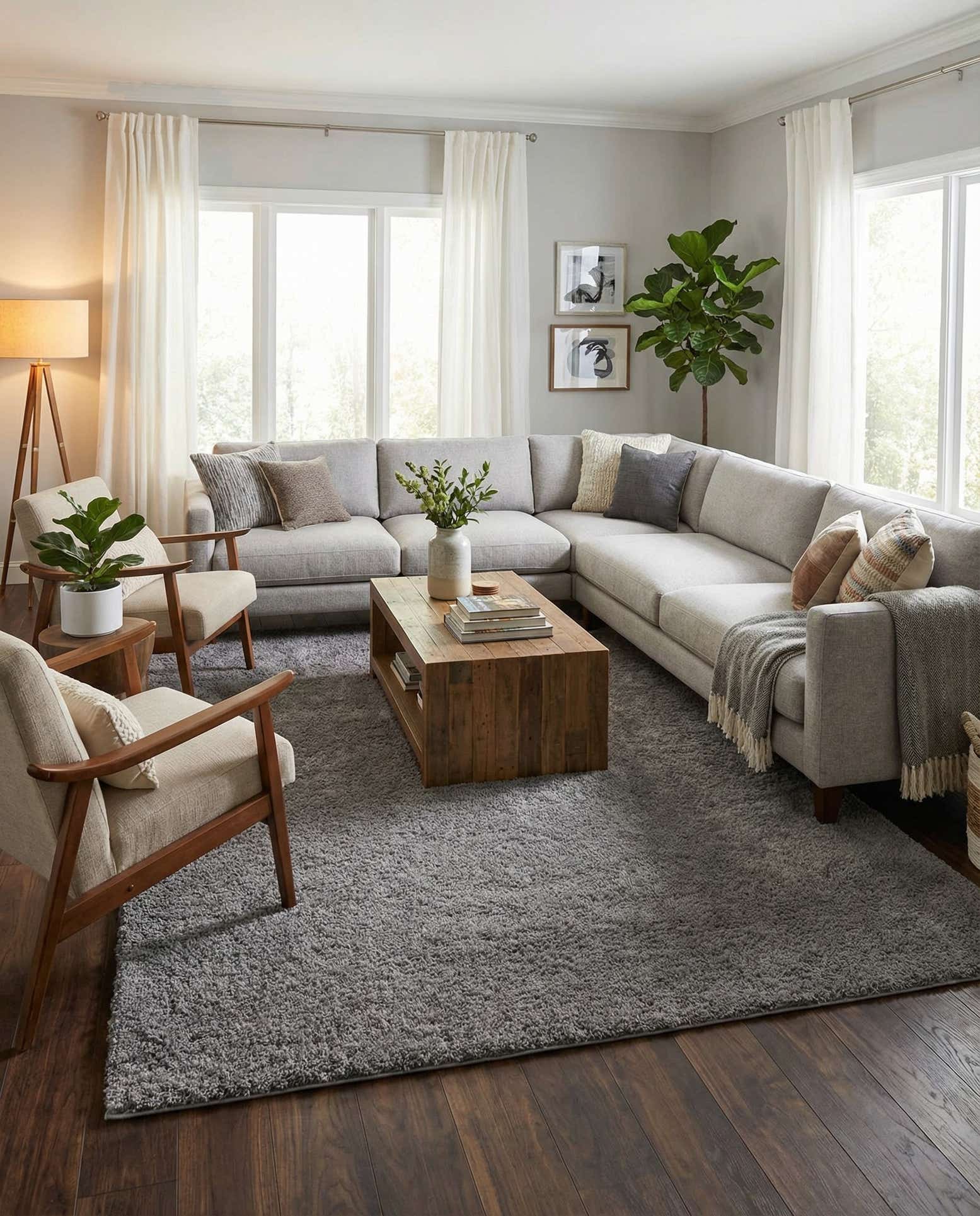 9' x 12' 2 Studio Solid Shag Rug