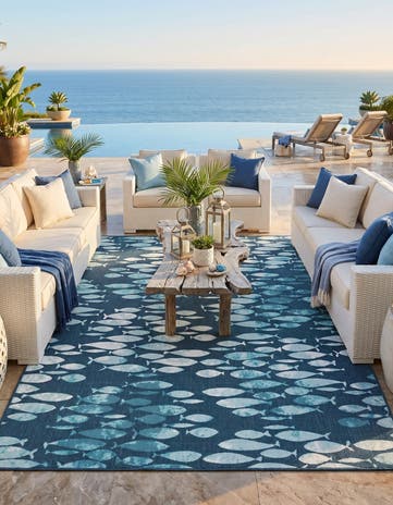 215cm x 305cm Easy-Clean Coastal Indoor / Outdoor Rug