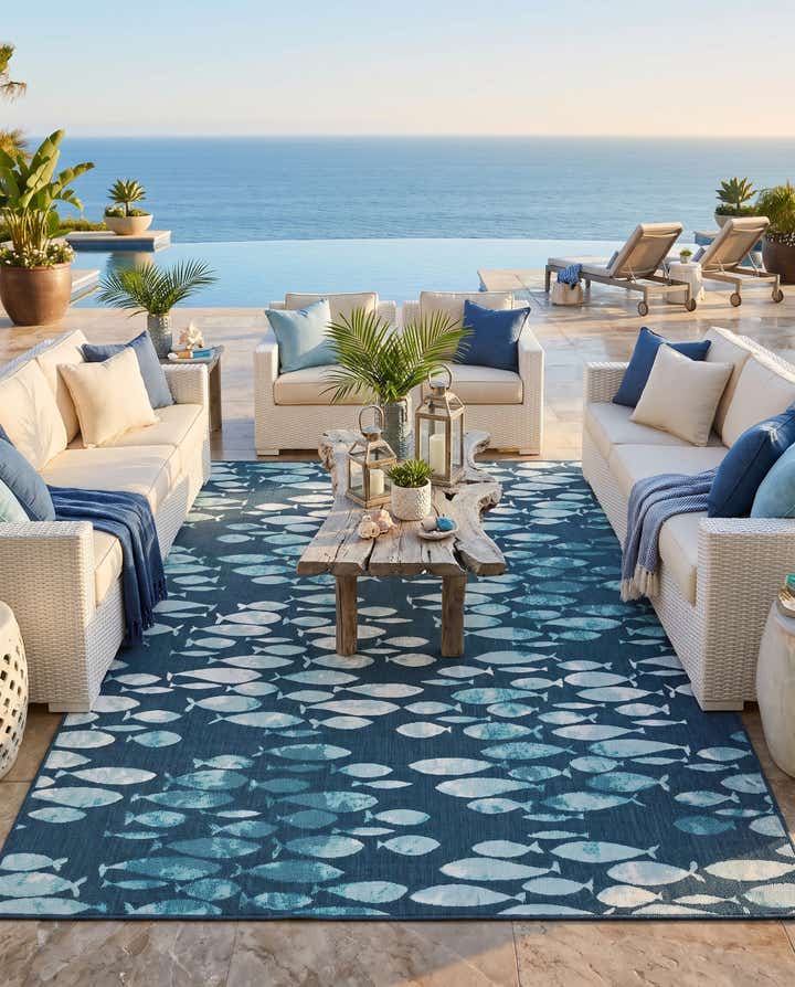 215cm x 305cm Easy-Clean Coastal Indoor / Outdoor Rug
