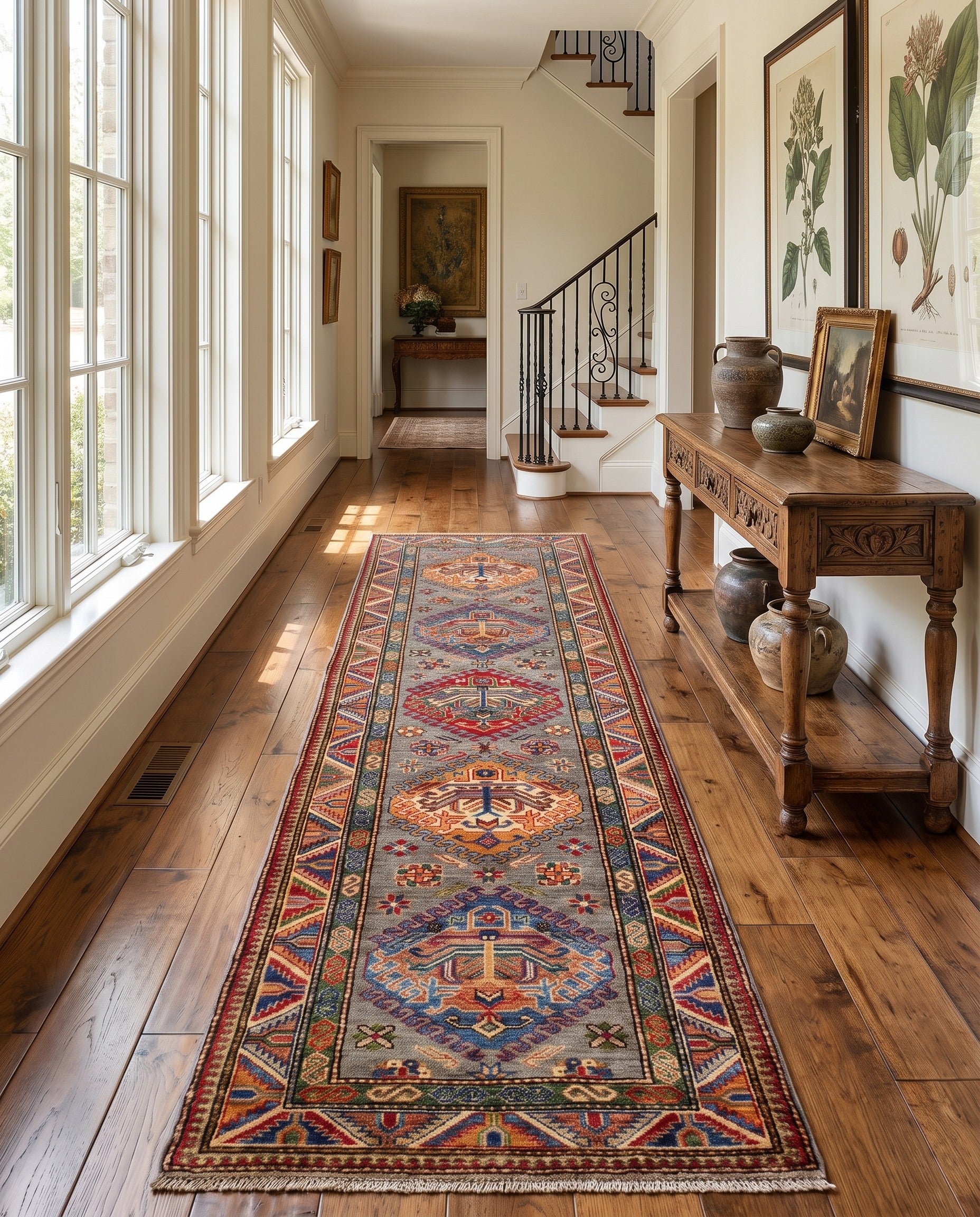 2' 9 x 9' 6 Hand Knotted Kazak Runner Rug