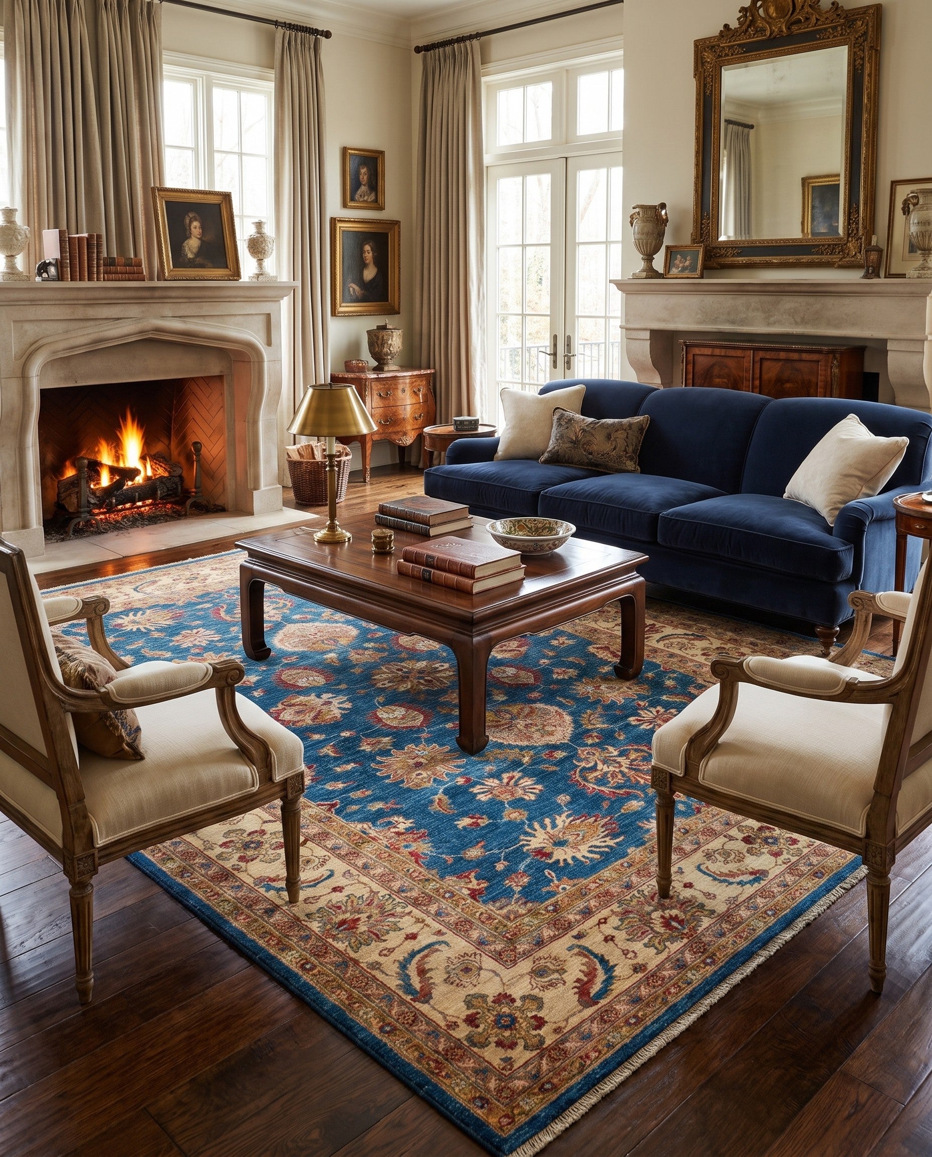 6' 11 x 10' Hand Knotted Ziegler Rug