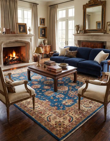 6' 11 x 10' Hand Knotted Ziegler Rug