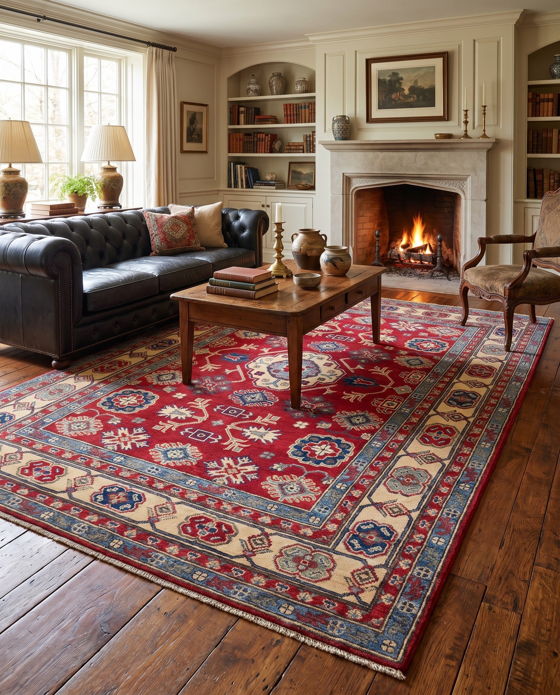 5' x 7' 3 Hand Knotted Kazak Rug