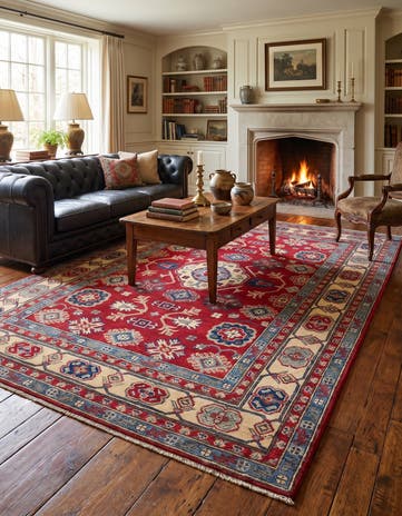 5' x 7' 3 Hand Knotted Kazak Rug
